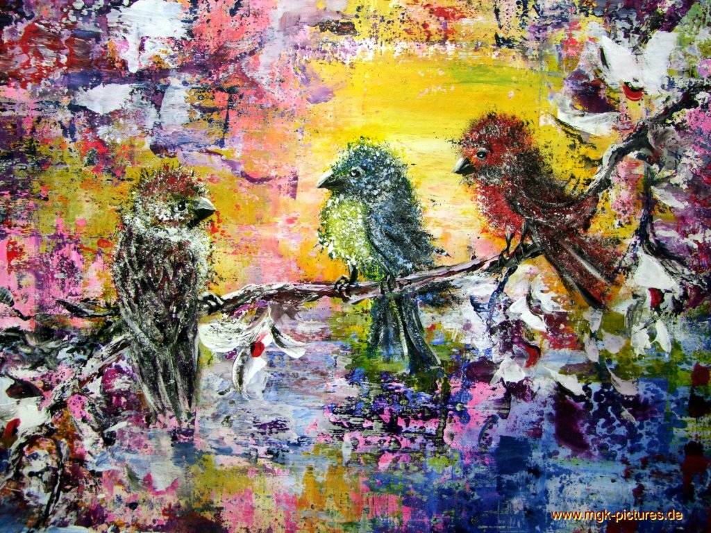 Meine Seelenvögel (Acryl 50x70cm)